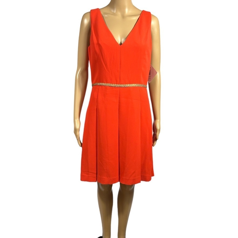 Mark&James By Badgley Mishka Dress Size 8 Coral Orange Mini Pleated Skirt